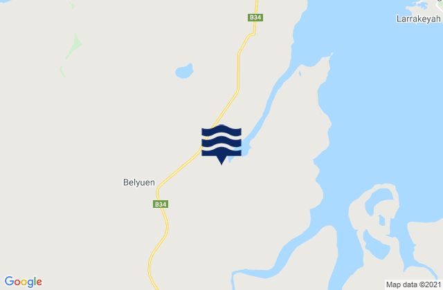 Mappa delle Getijden in Belyuen, Australia