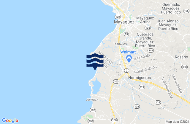 Mappa delle Getijden in Benavente Barrio, Puerto Rico