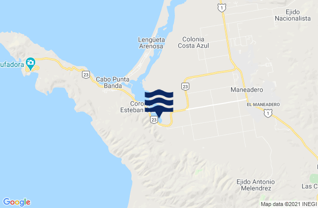 Mappa delle Getijden in Benito García (El Zorrillo), Mexico