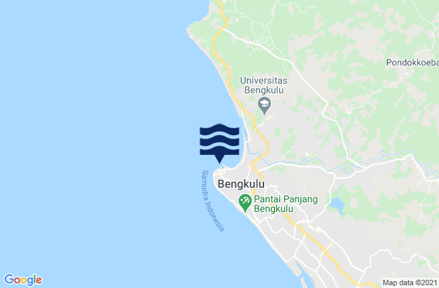 Mappa delle Getijden in Benkulu, Indonesia