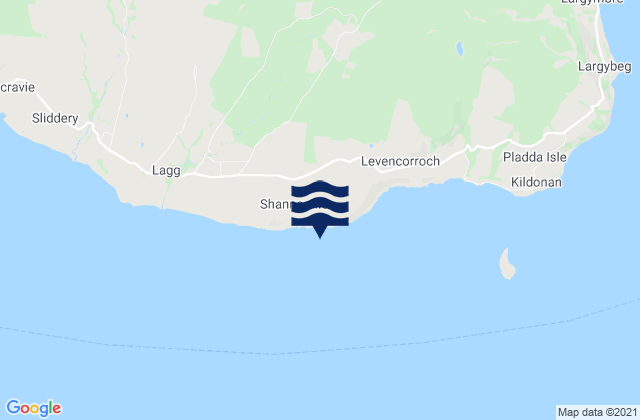 Mappa delle Getijden in Bennan Head, United Kingdom