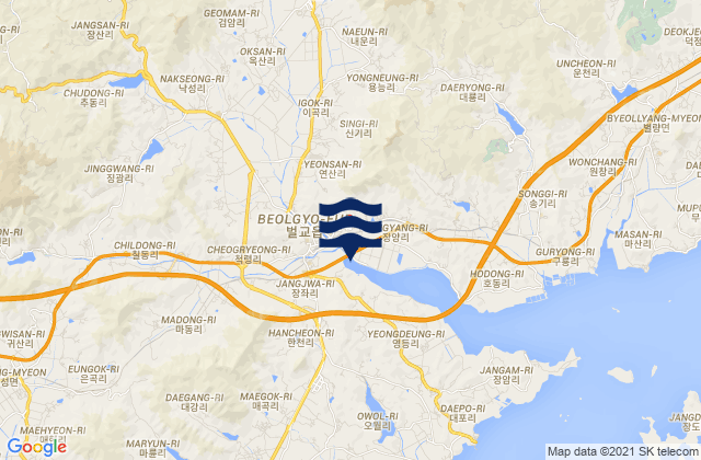 Mappa delle Getijden in Beolgyo, South Korea