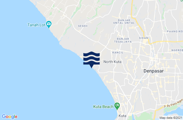 Mappa delle Getijden in Berawa Beach, Indonesia