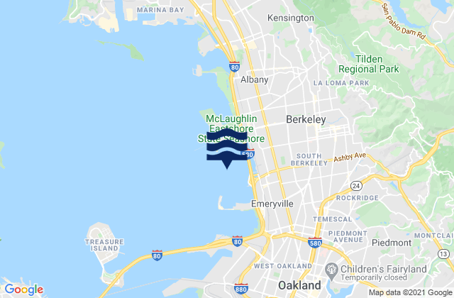 Mappa delle Getijden in Berkeley Yacht Harbor, United States