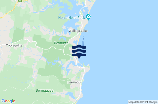 Mappa delle Getijden in Bermagui, Australia