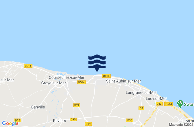 Mappa delle Getijden in Bernières-sur-Mer, France