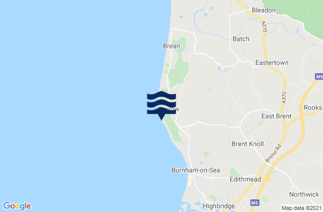 Mappa delle Getijden in Berrow Beach, United Kingdom