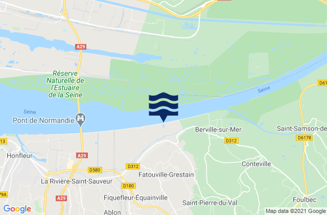Mappa delle Getijden in Beuzeville, France