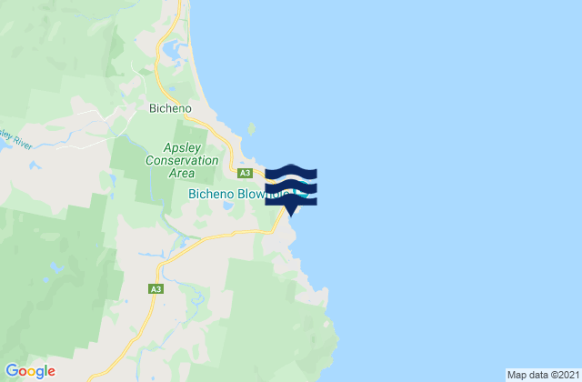 Mappa delle Getijden in Bicheno, Australia