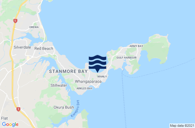Mappa delle Getijden in Big Manly Beach, New Zealand