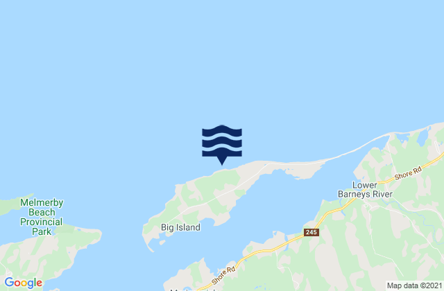 Mappa delle Getijden in Big Merigomish Island, Canada