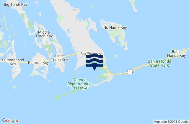 Mappa delle Getijden in Big Pine Key (Coupon Bight), United States