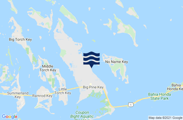 Mappa delle Getijden in Big Pine Key (Doctors Arm Bogie Channel), United States