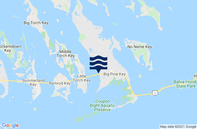 Mappa delle Getijden in Big Pine Key (Pine Channel Bridge North Side), United States