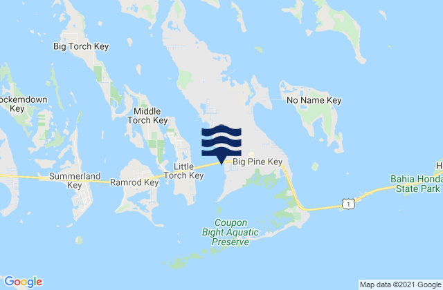 Mappa delle Getijden in Big Pine Key (Pine Channel Bridge South Side), United States