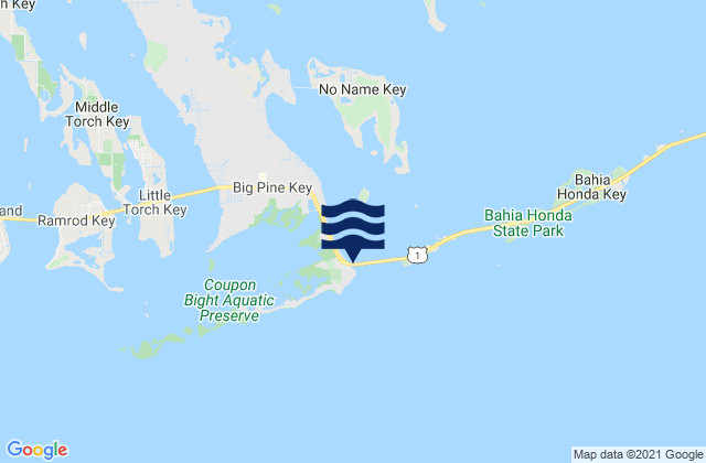 Mappa delle Getijden in Big Pine Key Spanish Harbor, United States
