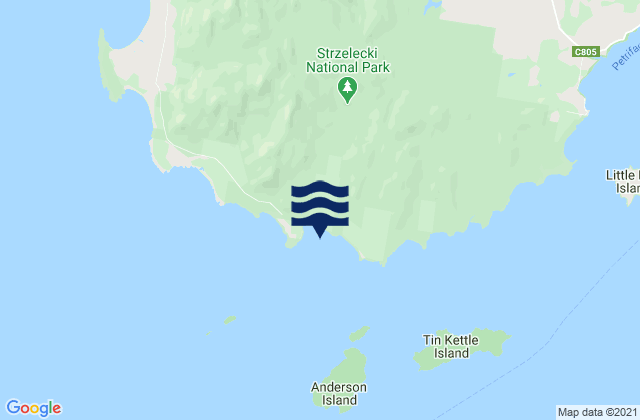 Mappa delle Getijden in Big River Cove, Australia