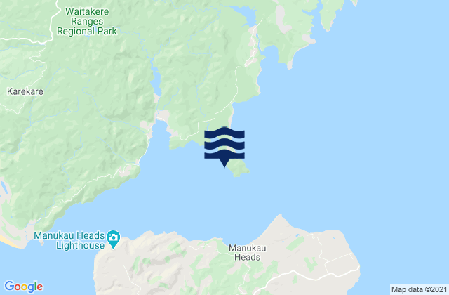 Mappa delle Getijden in Bigsea Bay, New Zealand