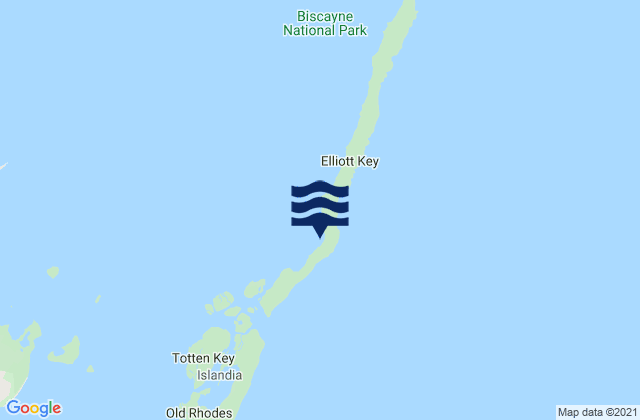 Mappa delle Getijden in Billys Point South Of Elliott Key Biscayne Bay, United States