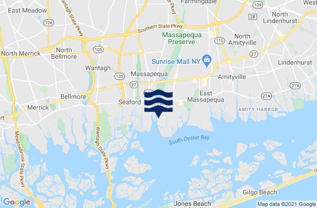 Mappa delle Getijden in Biltmore Shores South Oyster Bay, United States