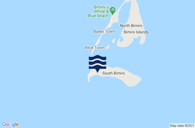 Mappa delle Getijden in Bimini District, Bahamas