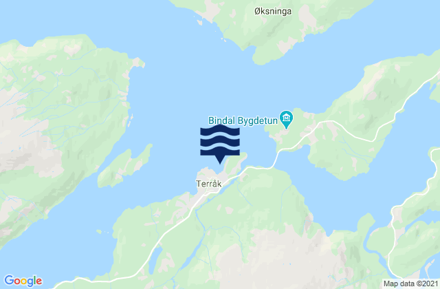 Mappa delle Getijden in Bindal, Norway