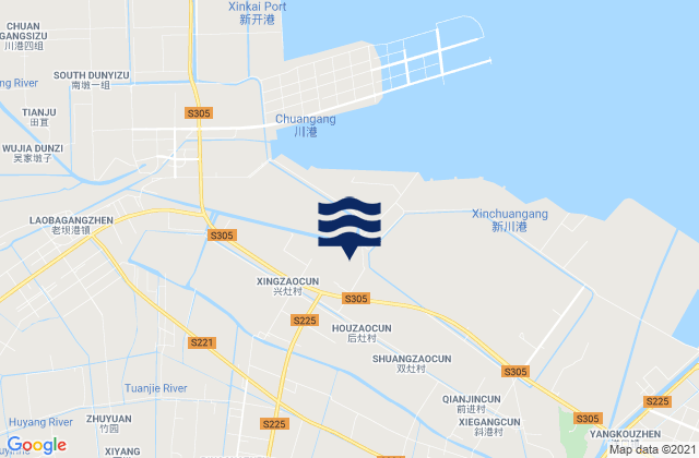Mappa delle Getijden in Bingcha, China
