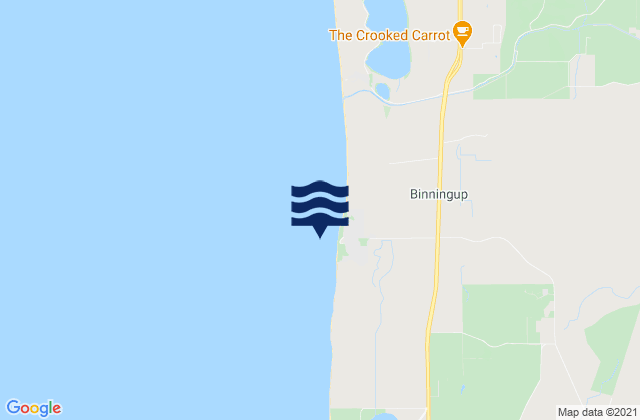 Mappa delle Getijden in Binningup Beach, Australia