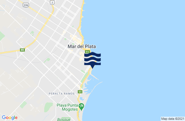 Mappa delle Getijden in Biologia (Mar del Plata), Argentina