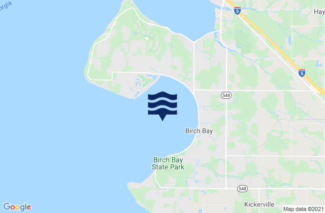 Mappa delle Getijden in Birch Bay, United States