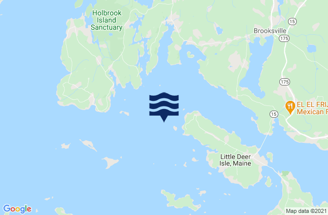 Mappa delle Getijden in Birch Island northwest of, United States