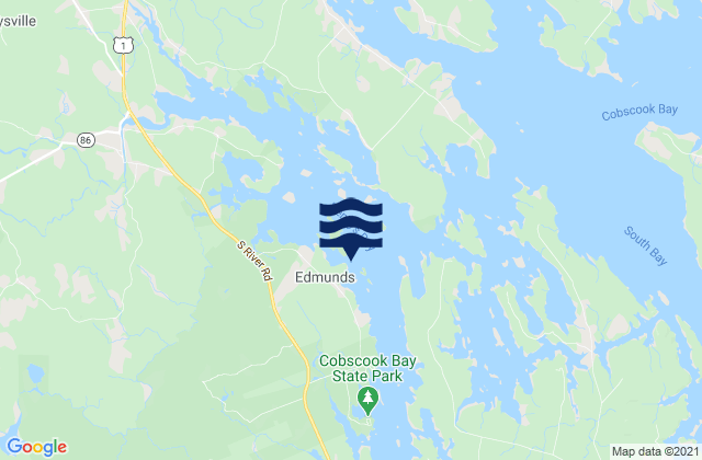 Mappa delle Getijden in Birch Islands Whiting Bay, Canada