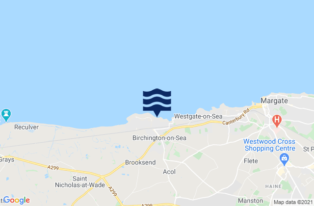 Mappa delle Getijden in Birchington-on-Sea, United Kingdom