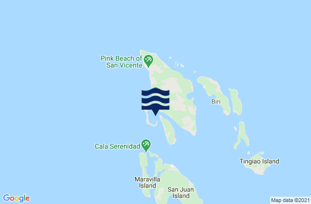 Mappa delle Getijden in Biri Island, Philippines