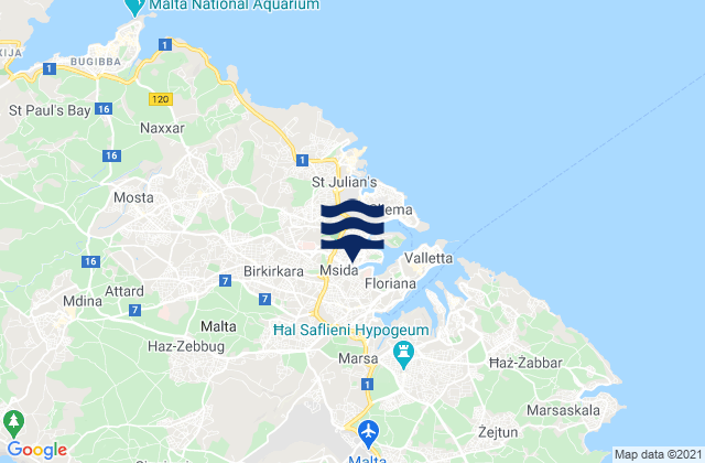 Mappa delle Getijden in Birkirkara, Malta