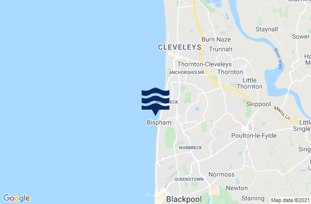 Mappa delle Getijden in Bispham Beach, United Kingdom