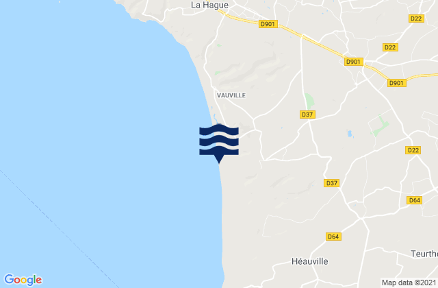 Mappa delle Getijden in Biville, France
