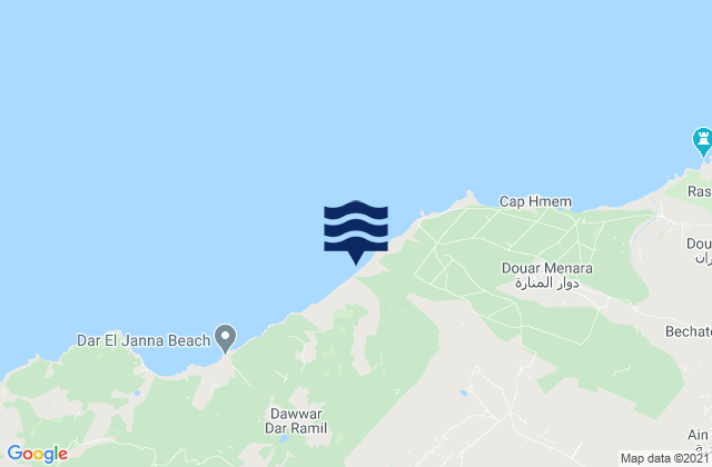 Mappa delle Getijden in Bizerte Sud, Tunisia