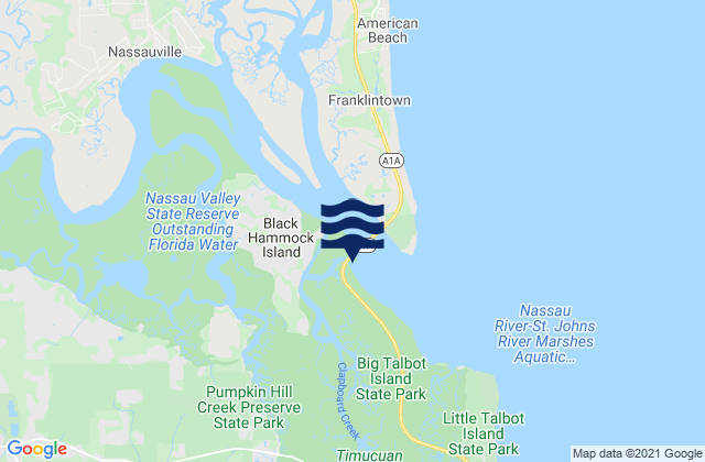 Mappa delle Getijden in Black Hammock Island, United States