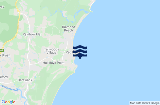 Mappa delle Getijden in Black Head Bay, Australia