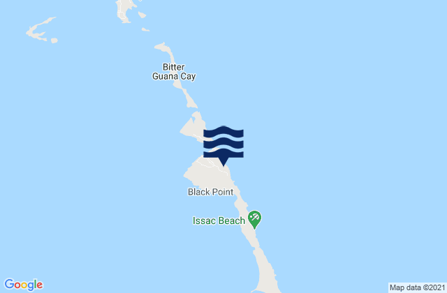 Mappa delle Getijden in Black Point District, Bahamas