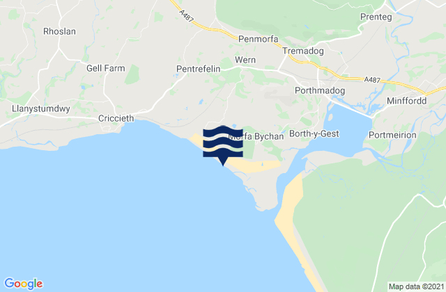 Mappa delle Getijden in Black Rock Sands Beach, United Kingdom