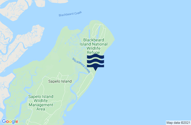 Mappa delle Getijden in Blackbeard Creek (Blackbeard Island), United States