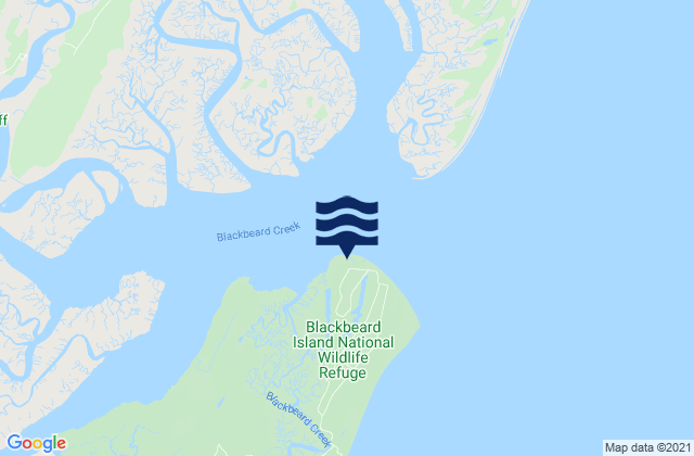 Mappa delle Getijden in Blackbeard Island, United States
