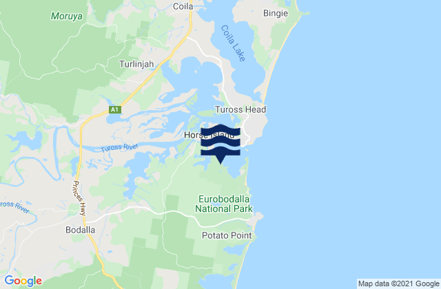 Mappa delle Getijden in Blackfellows Point, Australia