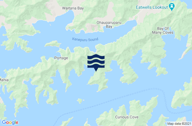 Mappa delle Getijden in Blackwood Bay or Tahuahua Bay, New Zealand