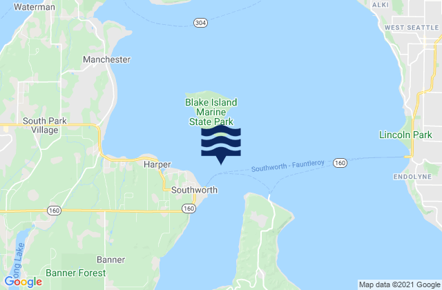 Mappa delle Getijden in Blake Island S of, United States