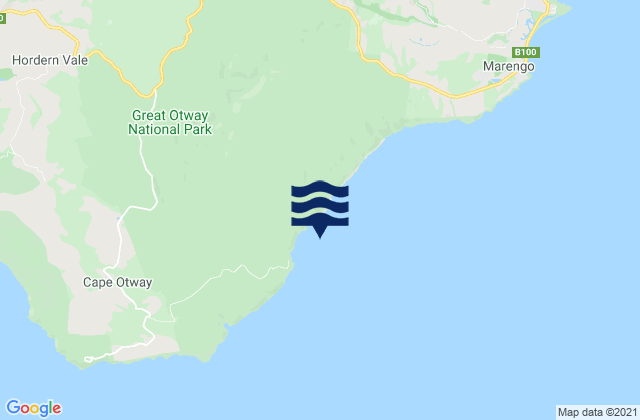 Mappa delle Getijden in Blanket Bay, Australia
