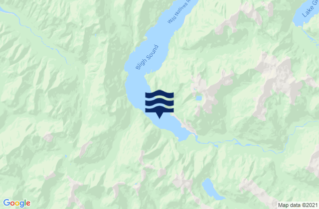 Mappa delle Getijden in Bligh Sound, New Zealand