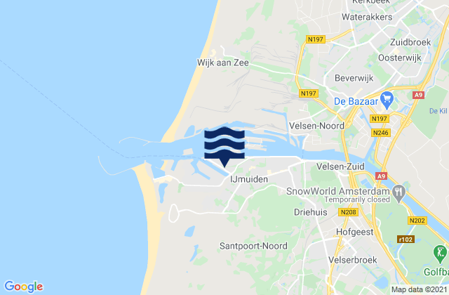 Mappa delle Getijden in Bloemendaal, Netherlands